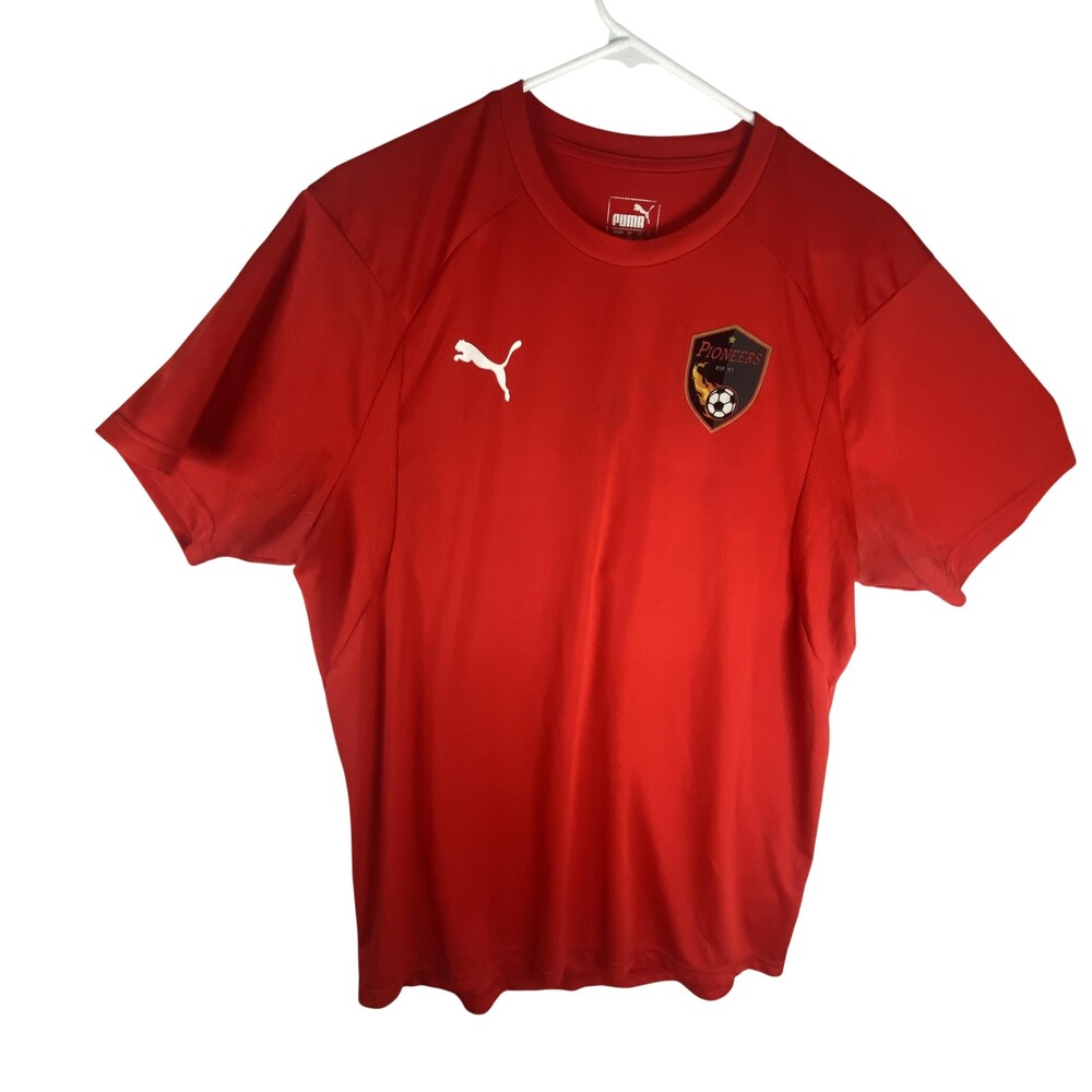 Pioneers Jersey Mens Large Red Soccer Puma DRYCELL Training Shirt Short Sleeve
